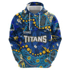 Personalized Gold Coast Titans Zip Hoodie Aboriginal Pattern with Graffiti Style Design