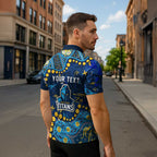 Personalized Gold Coast Titans Zipper Polo Shirt Aboriginal Pattern with Graffiti Style Design