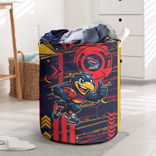 Adelaide Crows Laundry Basket Mascot Cartoon Football Illustration Style