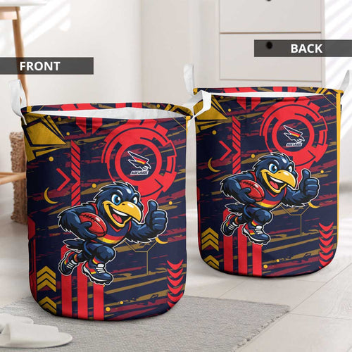 Adelaide Crows Laundry Basket Mascot Cartoon Football Illustration Style