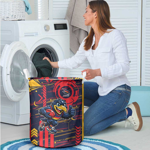 Adelaide Crows Laundry Basket Mascot Cartoon Football Illustration Style