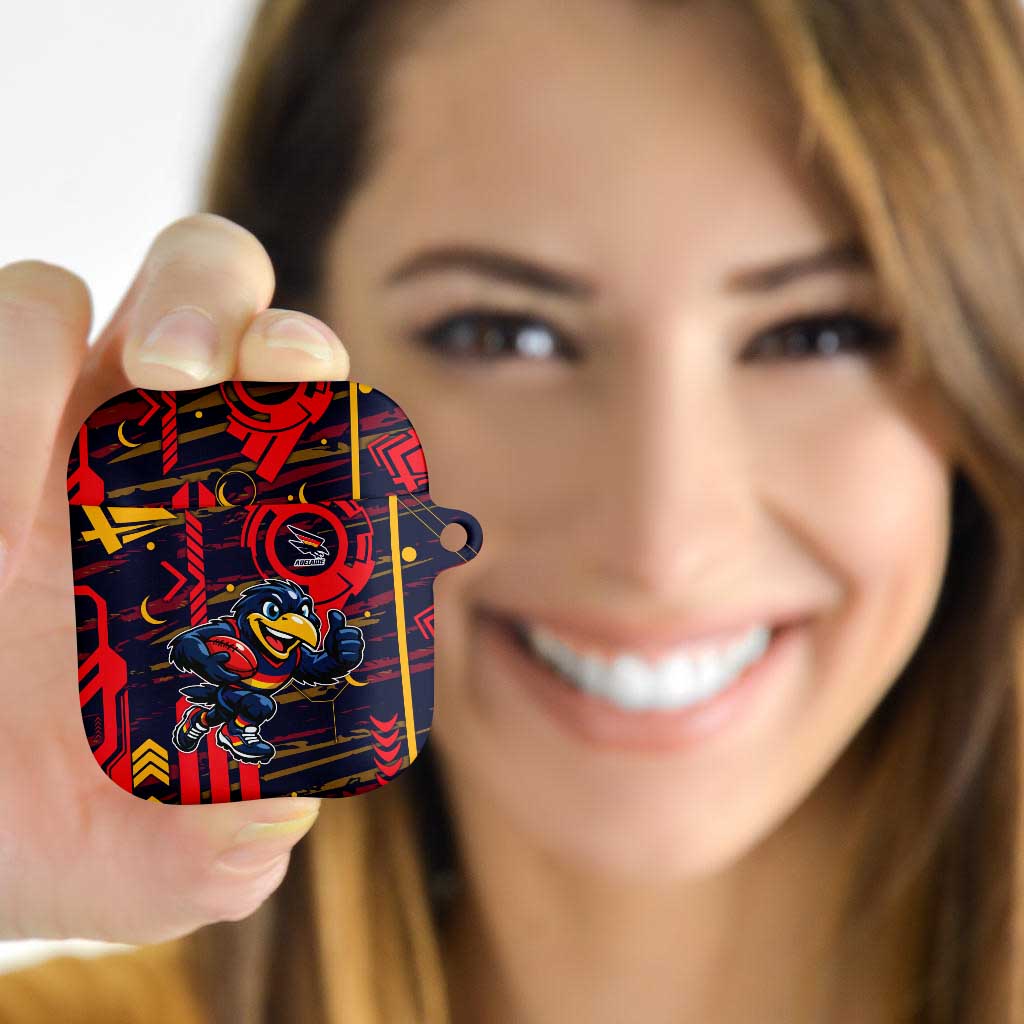 Adelaide Crows AirPods Case Mascot Cartoon Football Illustration Style