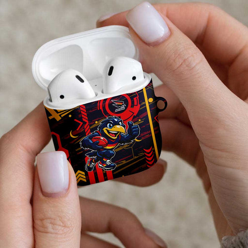 Adelaide Crows AirPods Case Mascot Cartoon Football Illustration Style