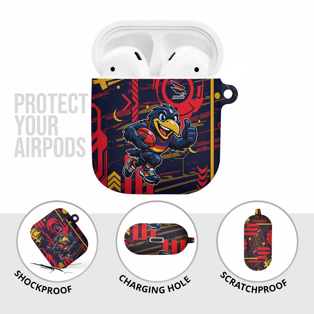 Adelaide Crows AirPods Case Mascot Cartoon Football Illustration Style