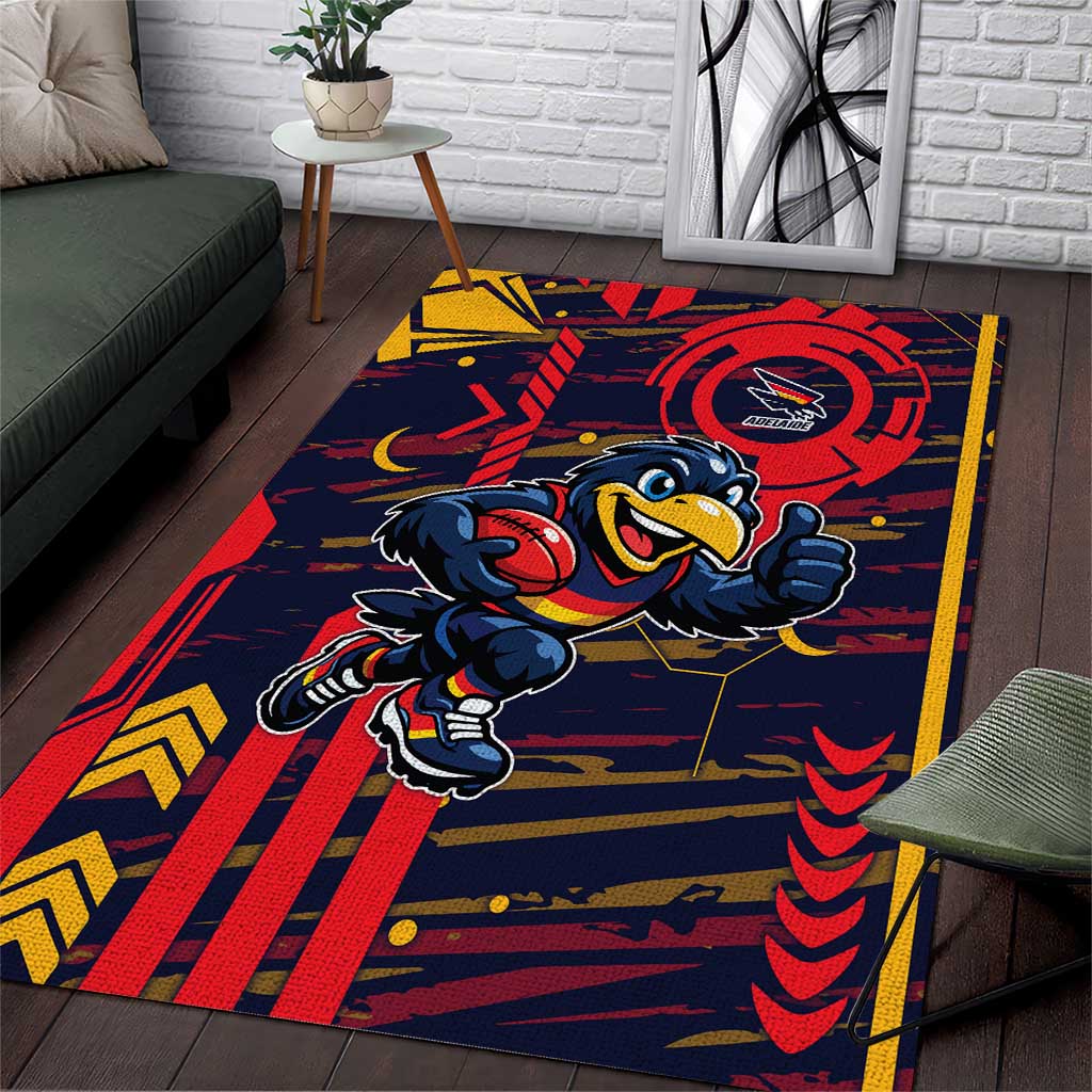 Adelaide Crows Area Rug Mascot Cartoon Football Illustration Style