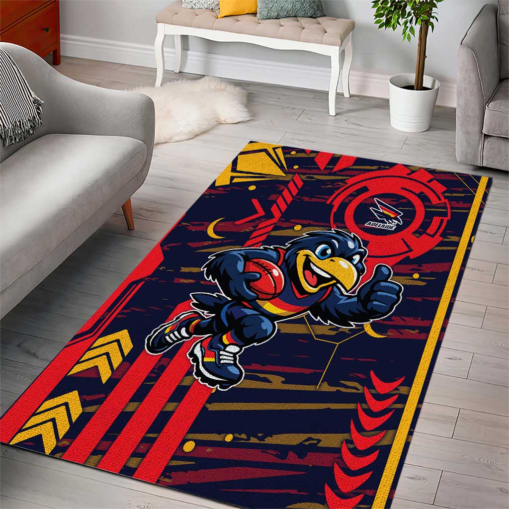 Adelaide Crows Area Rug Mascot Cartoon Football Illustration Style