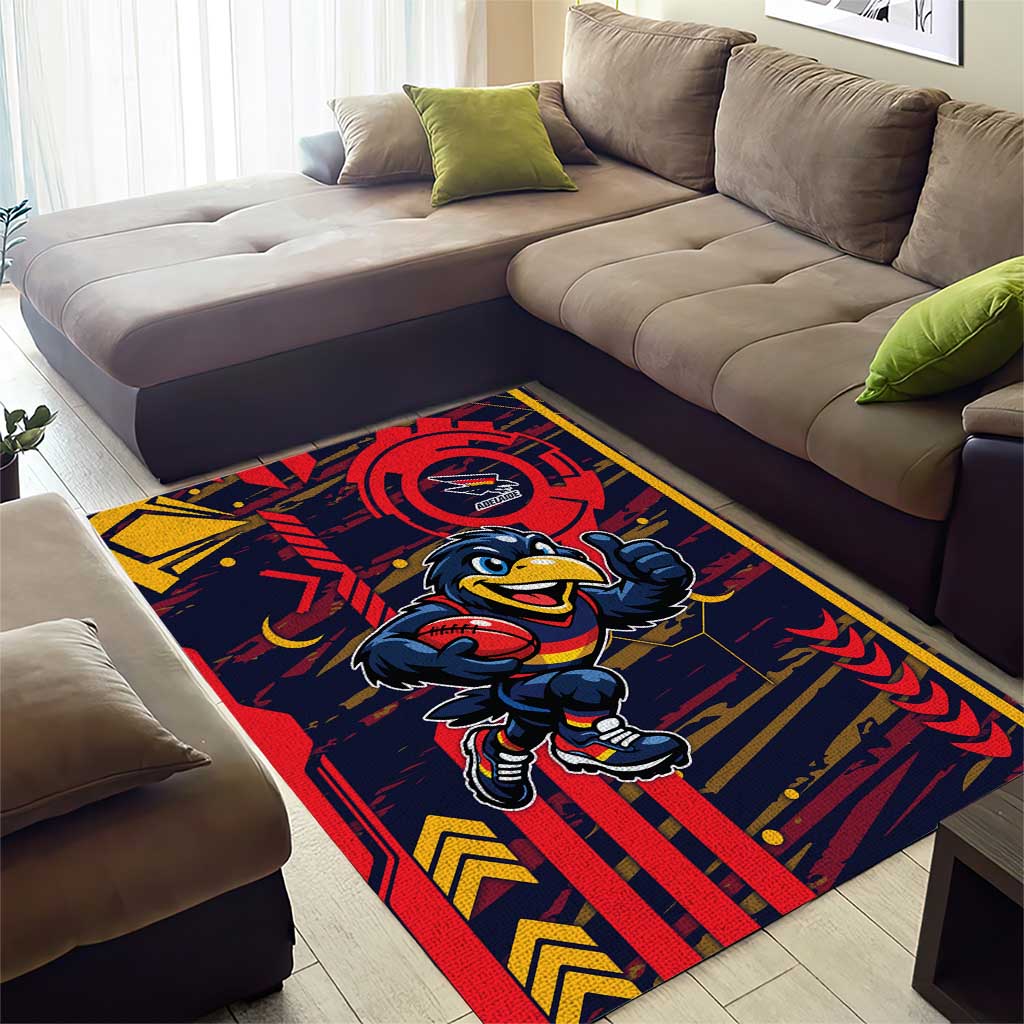 Adelaide Crows Area Rug Mascot Cartoon Football Illustration Style