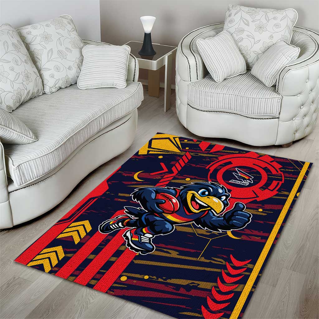 Adelaide Crows Area Rug Mascot Cartoon Football Illustration Style