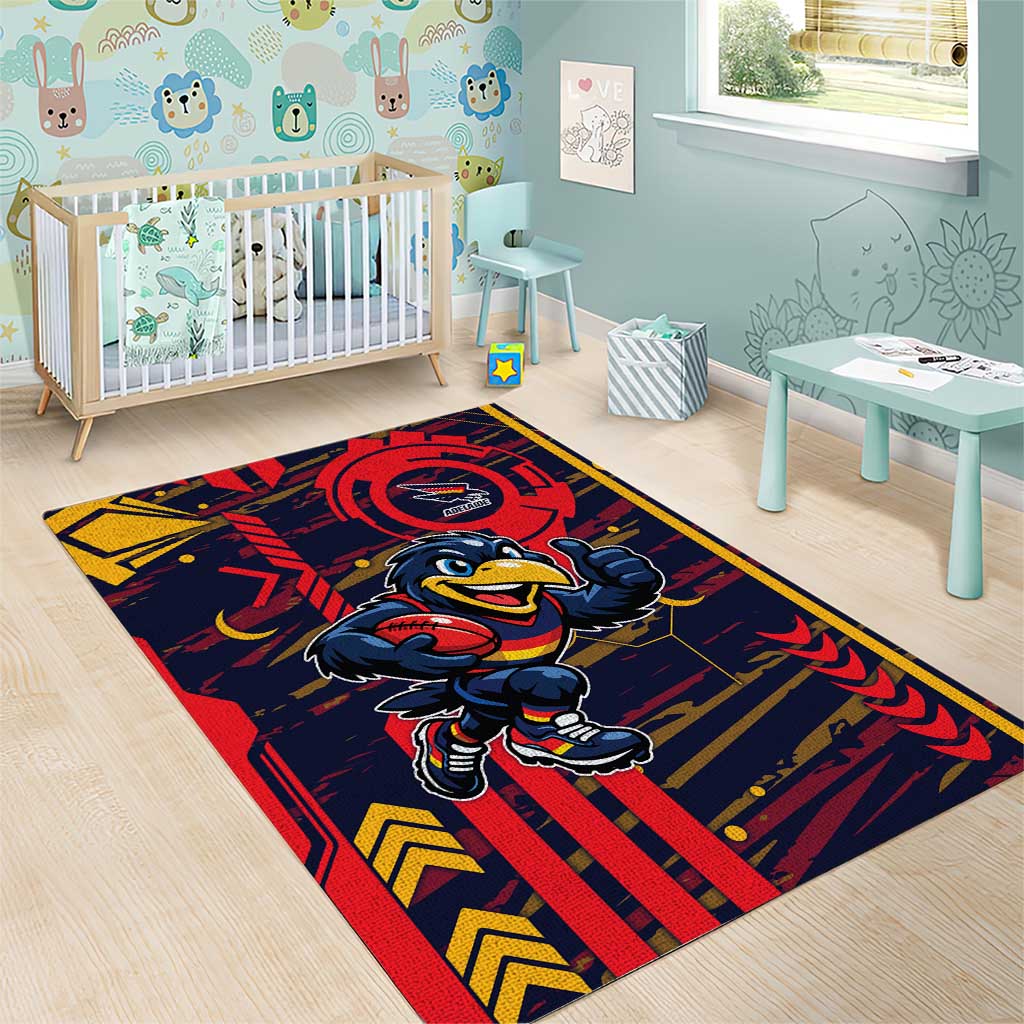 Adelaide Crows Area Rug Mascot Cartoon Football Illustration Style