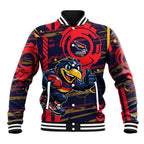 Adelaide Crows Baseball Jacket Mascot Cartoon Football Illustration Style
