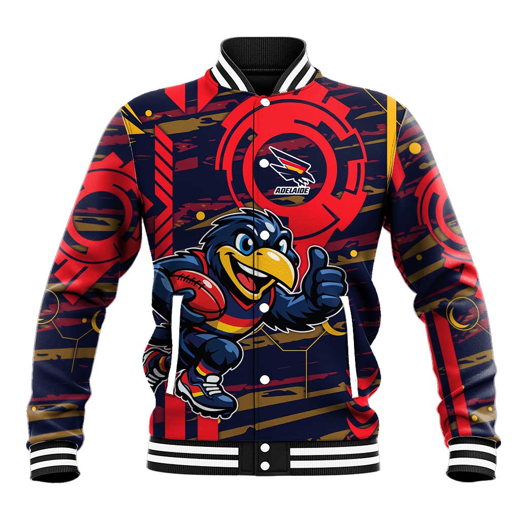 Adelaide Crows Baseball Jacket Mascot Cartoon Football Illustration Style