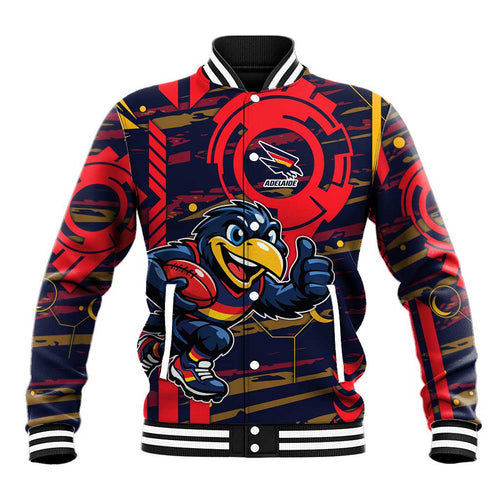 Adelaide Crows Baseball Jacket Mascot Cartoon Football Illustration Style