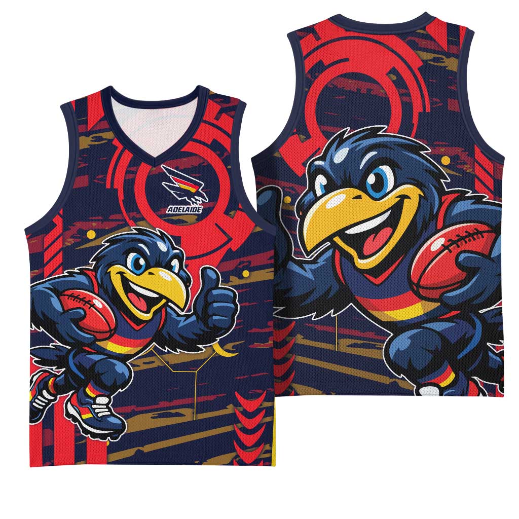 Adelaide Crows Basketball Jersey Mascot Cartoon Football Illustration Style