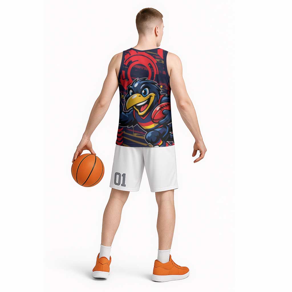 Adelaide Crows Basketball Jersey Mascot Cartoon Football Illustration Style