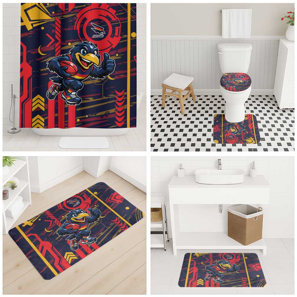 Adelaide Crows Bathroom Set Mascot Cartoon Football Illustration Style