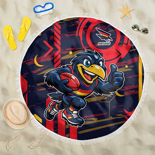 Adelaide Crows Beach Blanket Mascot Cartoon Football Illustration Style