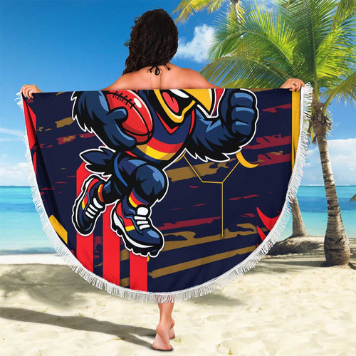 Adelaide Crows Beach Blanket Mascot Cartoon Football Illustration Style