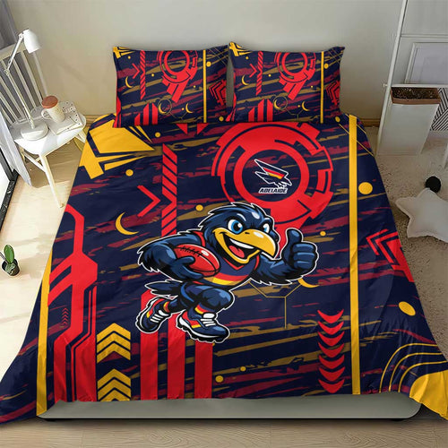 Adelaide Crows Bedding Set Mascot Cartoon Football Illustration Style
