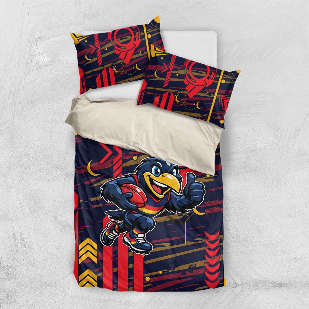 Adelaide Crows Bedding Set Mascot Cartoon Football Illustration Style