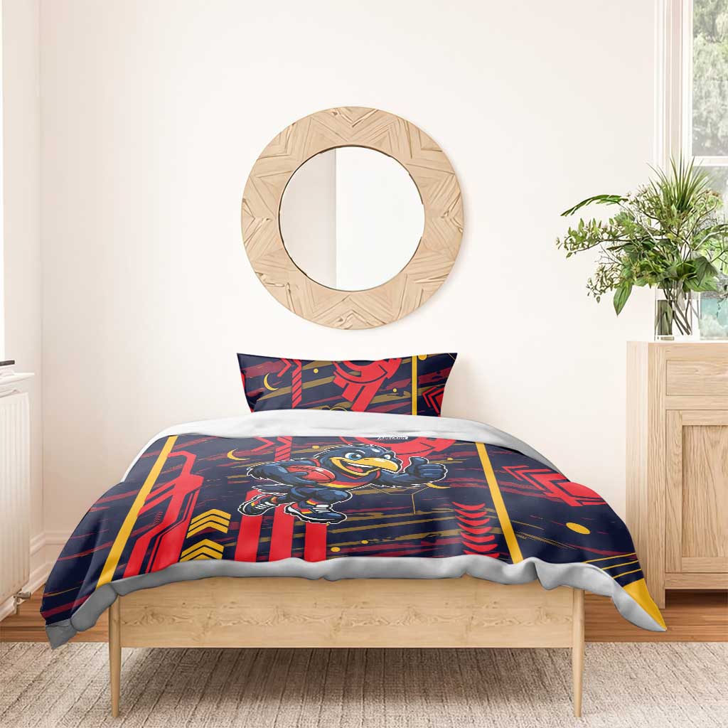 Adelaide Crows Bedding Set Mascot Cartoon Football Illustration Style