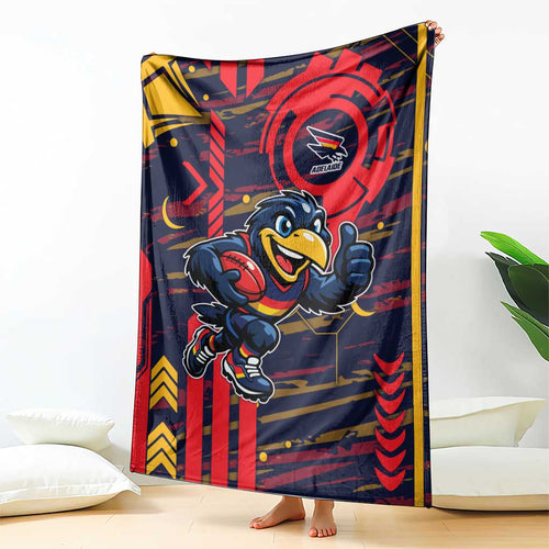 Adelaide Crows Blanket Mascot Cartoon Football Illustration Style