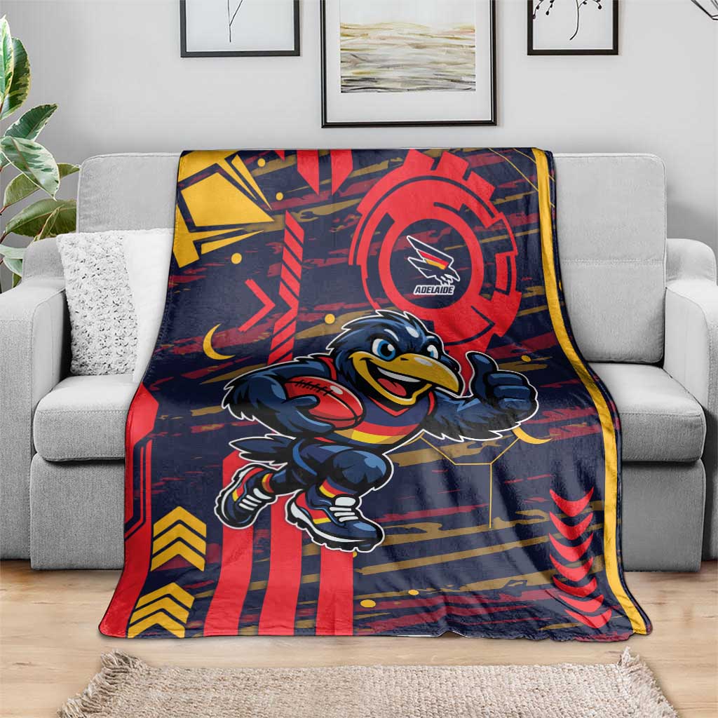 Adelaide Crows Blanket Mascot Cartoon Football Illustration Style