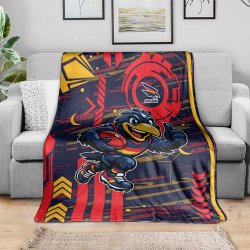 Adelaide Crows Blanket Mascot Cartoon Football Illustration Style