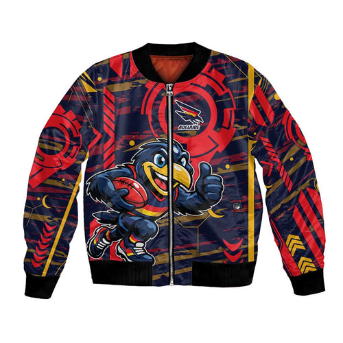 Adelaide Crows Bomber Jacket Mascot Cartoon Football Illustration Style