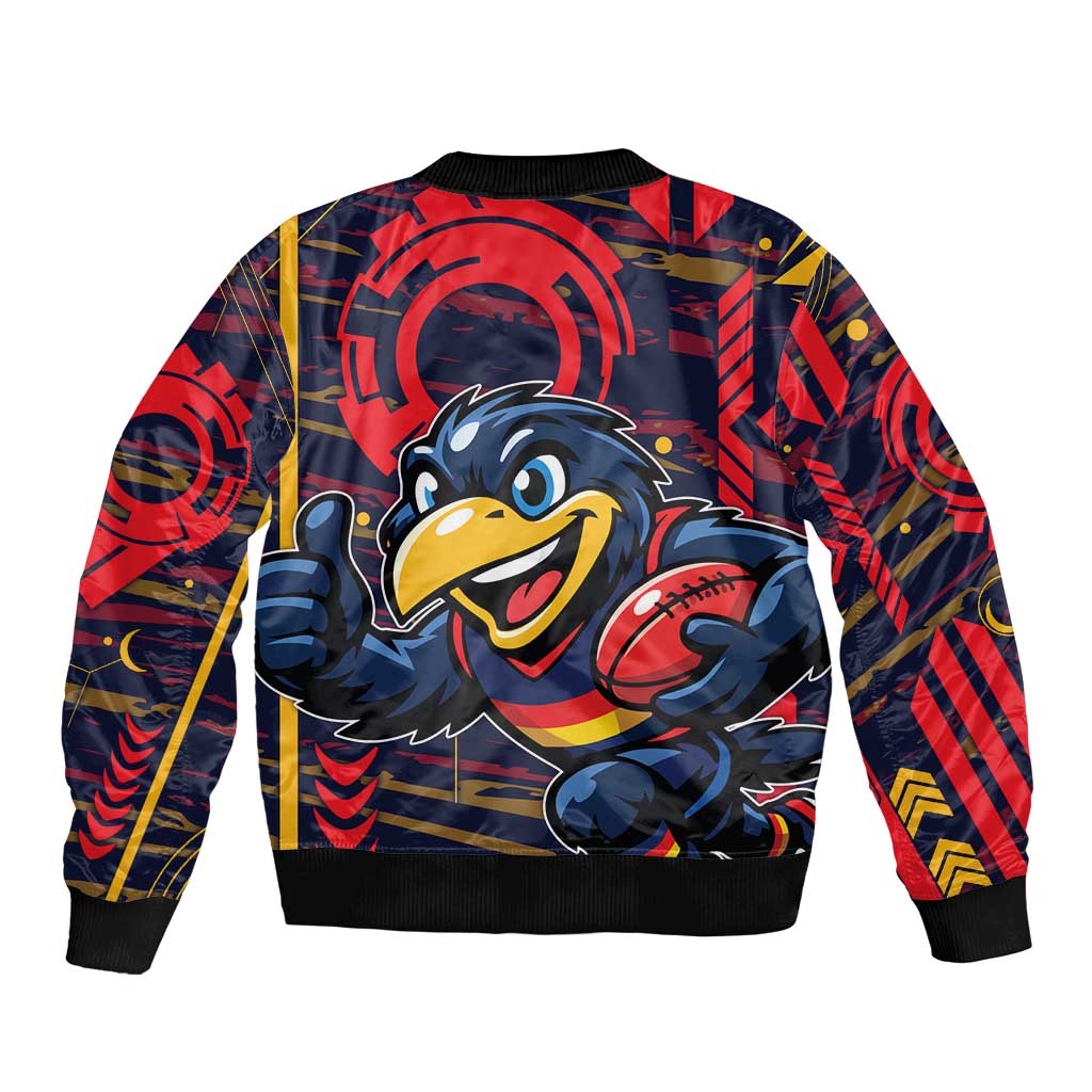 Adelaide Crows Bomber Jacket Mascot Cartoon Football Illustration Style