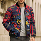 Adelaide Crows Bomber Puffer Jacket Mascot Cartoon Football Illustration Style