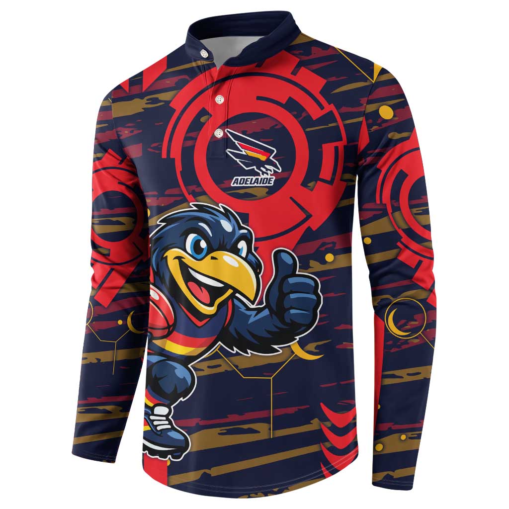 Adelaide Crows Button Sweatshirt Mascot Cartoon Football Illustration Style