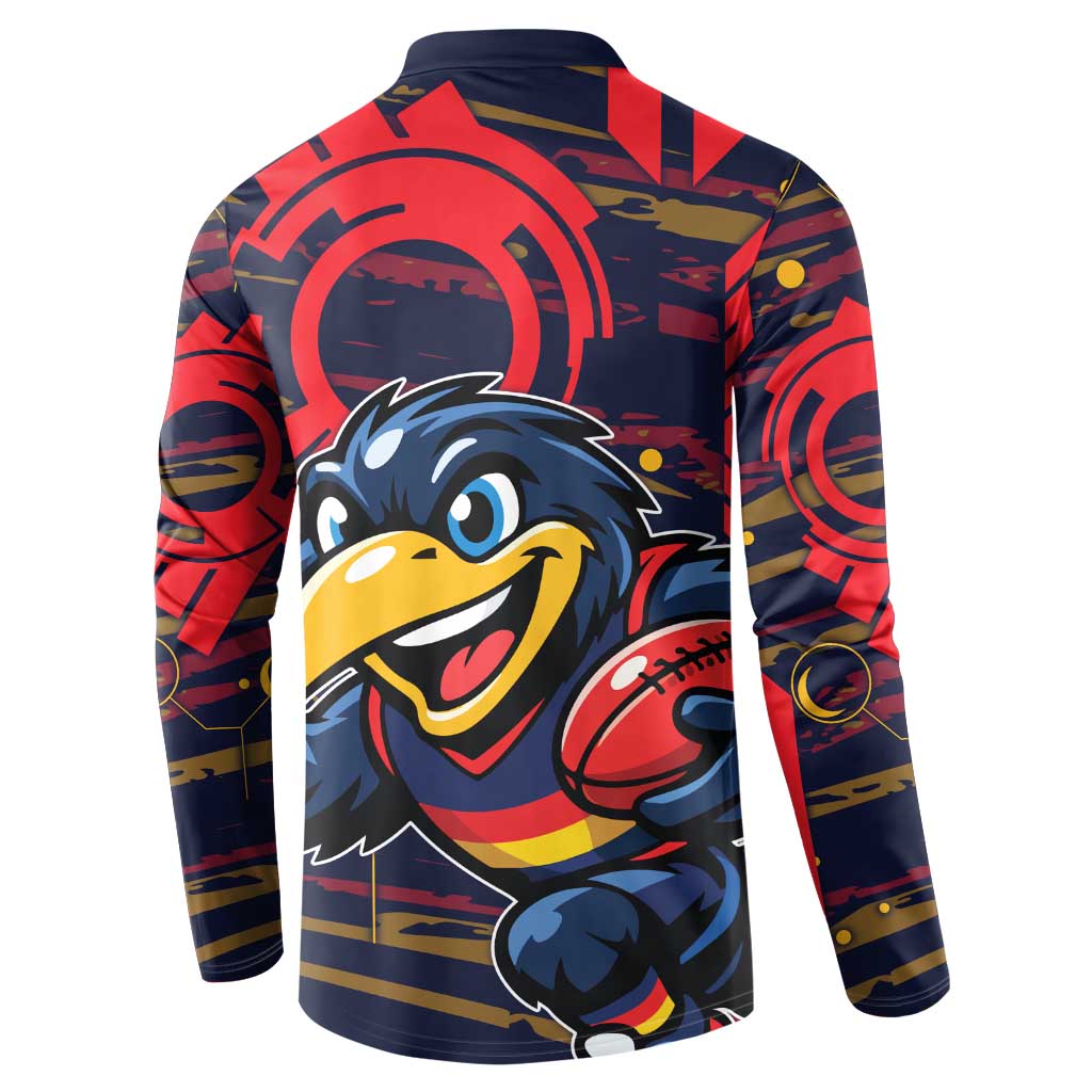 Adelaide Crows Button Sweatshirt Mascot Cartoon Football Illustration Style