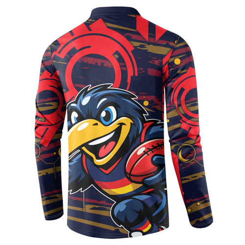 Adelaide Crows Button Sweatshirt Mascot Cartoon Football Illustration Style