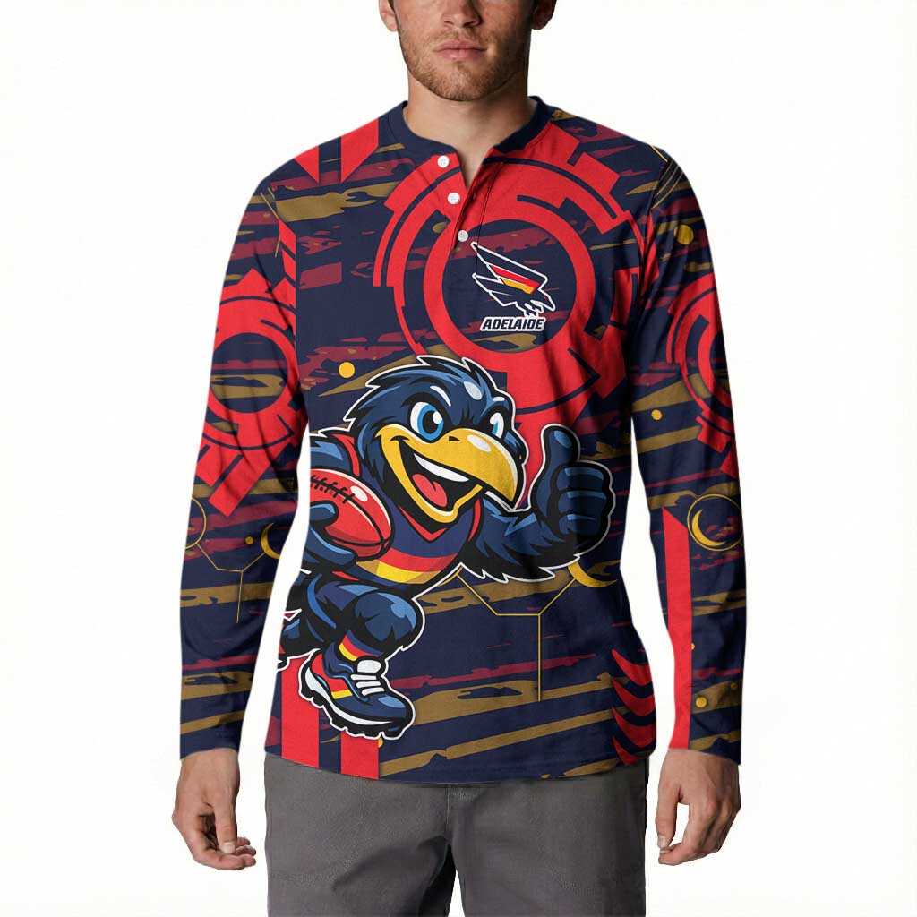 Adelaide Crows Button Sweatshirt Mascot Cartoon Football Illustration Style