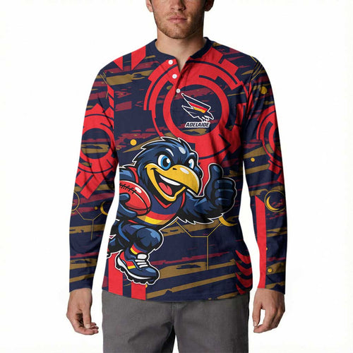 Adelaide Crows Button Sweatshirt Mascot Cartoon Football Illustration Style