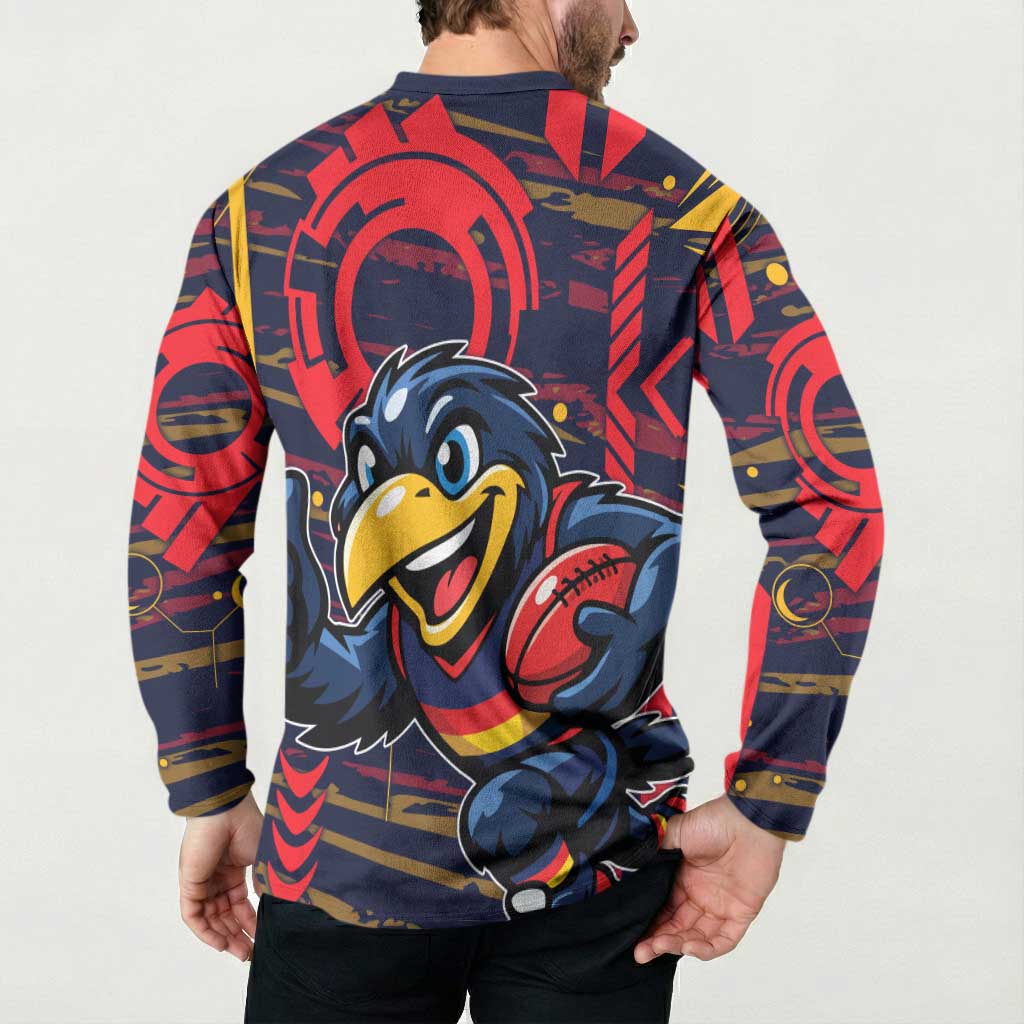 Adelaide Crows Button Sweatshirt Mascot Cartoon Football Illustration Style