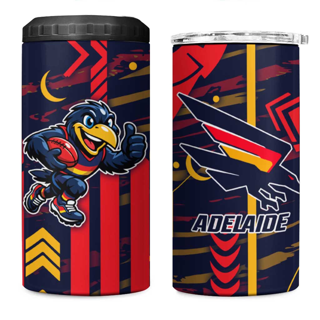 Adelaide Crows 4 in 1 Can Cooler Tumbler Mascot Cartoon Football Illustration Style