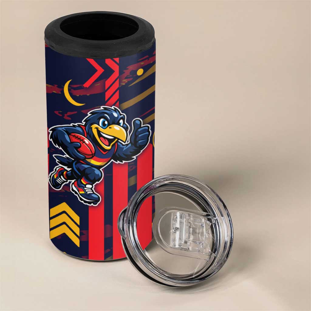 Adelaide Crows 4 in 1 Can Cooler Tumbler Mascot Cartoon Football Illustration Style