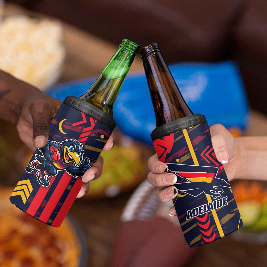 Adelaide Crows 4 in 1 Can Cooler Tumbler Mascot Cartoon Football Illustration Style