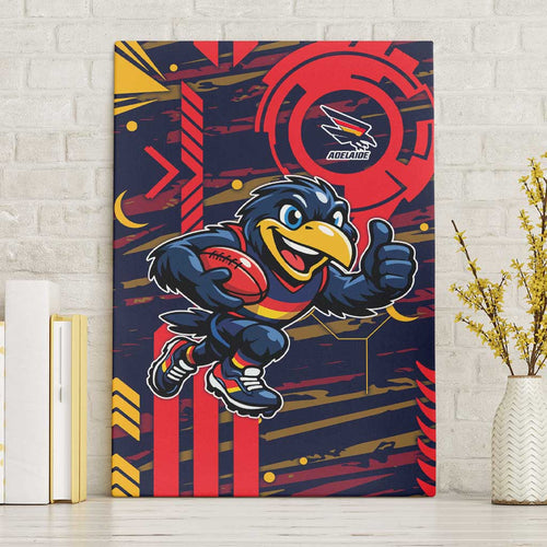 Adelaide Crows Canvas Wall Art Mascot Cartoon Football Illustration Style