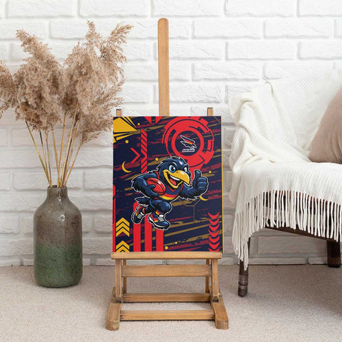 Adelaide Crows Canvas Wall Art Mascot Cartoon Football Illustration Style