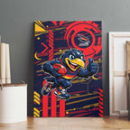 Adelaide Crows Canvas Wall Art Mascot Cartoon Football Illustration Style