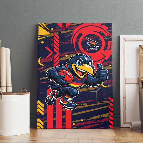 Adelaide Crows Canvas Wall Art Mascot Cartoon Football Illustration Style