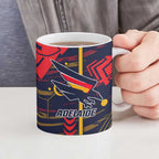 Adelaide Crows Ceramic Mug Mascot Cartoon Football Illustration Style