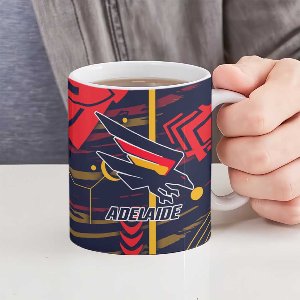 Adelaide Crows Ceramic Mug Mascot Cartoon Football Illustration Style