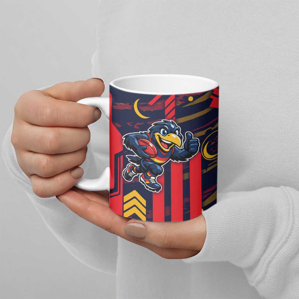 Adelaide Crows Ceramic Mug Mascot Cartoon Football Illustration Style