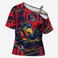 Adelaide Crows Cross Shoulder Shirt Mascot Cartoon Football Illustration Style