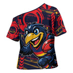 Adelaide Crows Cross Shoulder Shirt Mascot Cartoon Football Illustration Style