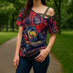 Adelaide Crows Cross Shoulder Shirt Mascot Cartoon Football Illustration Style