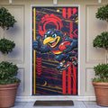 Adelaide Crows Door Cover Mascot Cartoon Football Illustration Style